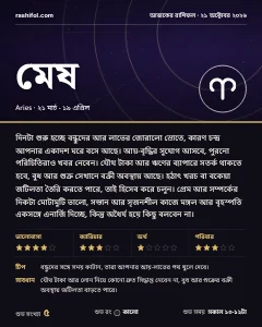 মেষ রাশির দৈনিক রাশিফল কার্ড, ২১ অক্টোবর, ২০২৬, বুধবার